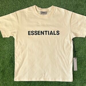 Essentials x FOG Cream Boxy Applique Logo Tee